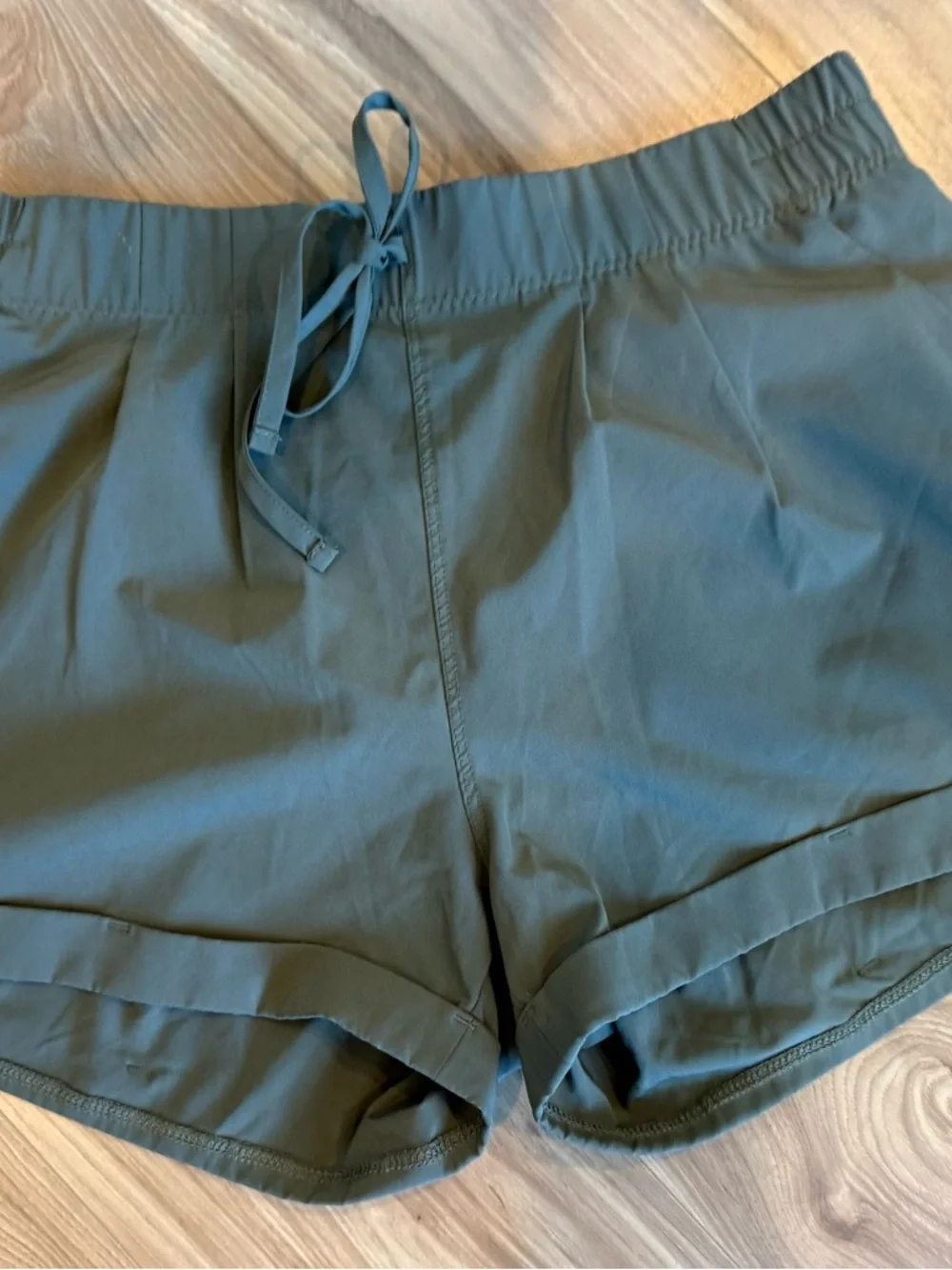 Women’s Zyia Athletic Shorts in Olive Green with Elastic Waist Small S - Picture 2 of 5